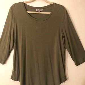 JM Collection PL Olive Green Blouse